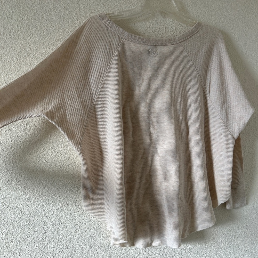 Savvi Waffle Dolman Sleeve Relaxed Casual Pullover Shirt Women’s S/M Oatmeal